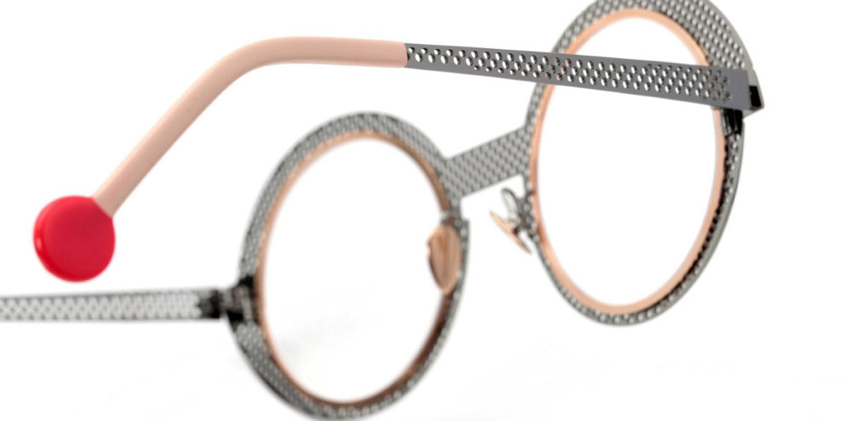 Sabine Be® Be Val De Loire Hole SB Be Val De Loire Hole 493 50 - Dark Ruthenium Polished Perforated / Polished Rose Gold Eyeglasses