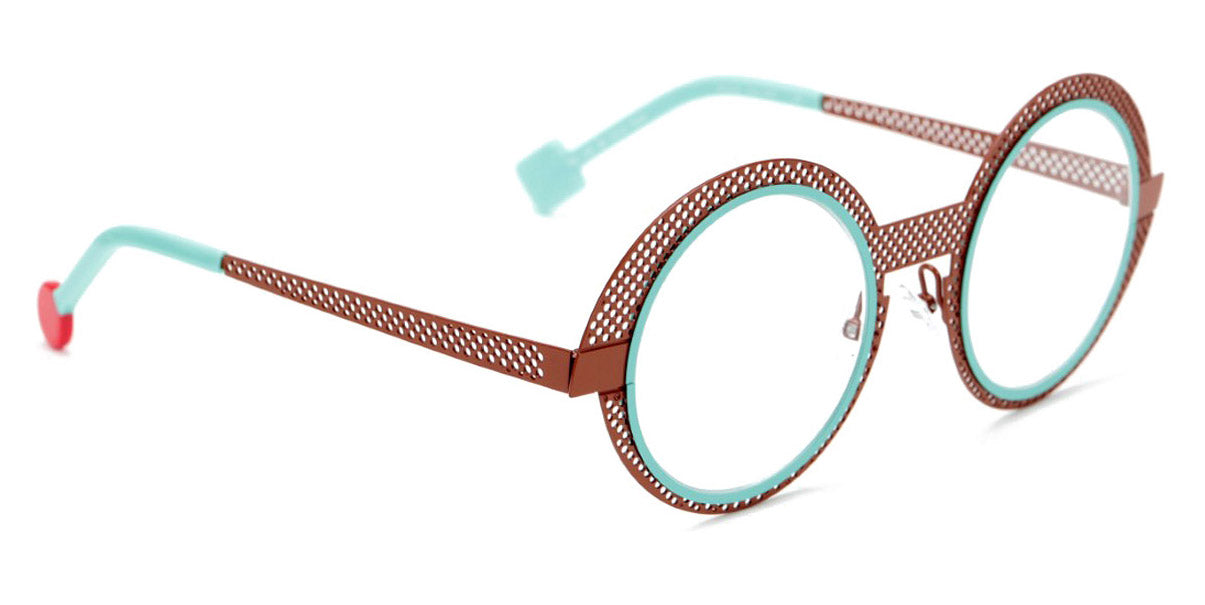 Sabine Be® Be Val De Loire Hole SB Be Val De Loire Hole 494 50 - Shiny Camel Perforated / Turquoise Satin Eyeglasses