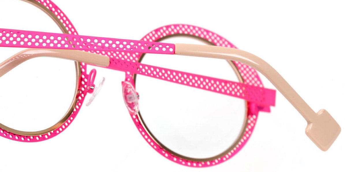 Sabine Be® Be Val De Loire Hole SB Be Val De Loire Hole 497 50 - Satin Neon Pink Perforated / Polished Rose Gold Eyeglasses