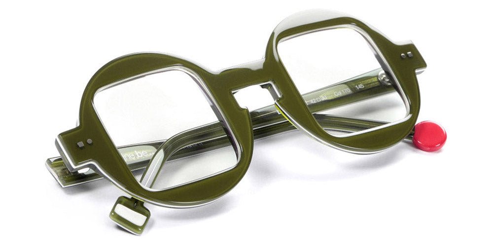 Sabine Be® Be Whaouh ! SB Be Whaouh 170 42 - Shiny Translucent Dark Green / White / Shiny Translucent Dark Green Eyeglasses