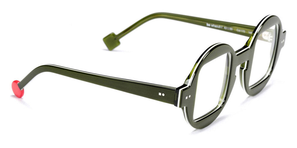 Sabine Be® Be Whaouh ! SB Be Whaouh 170 42 - Shiny Translucent Dark Green / White / Shiny Translucent Dark Green Eyeglasses