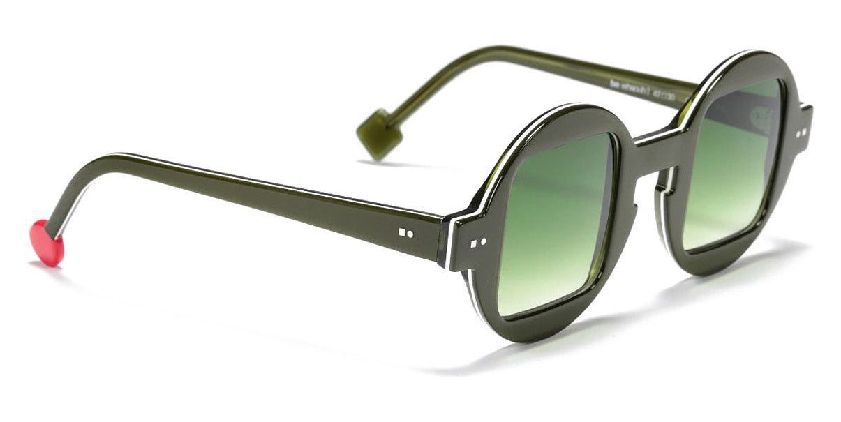 Sabine Be® Be Whaouh ! Sun SB Be Whaouh Sun 170 42 - Shiny Translucent Dark Green / White / Shiny Translucent Dark Green Sunglasses