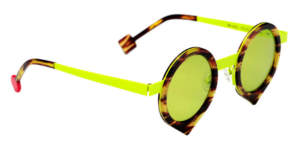 Sabine Be® Be Yang Sun SB Be Yang Sun 240 43 - Shiny Veined Tortoise / Satin Neon Yellow Sunglasses