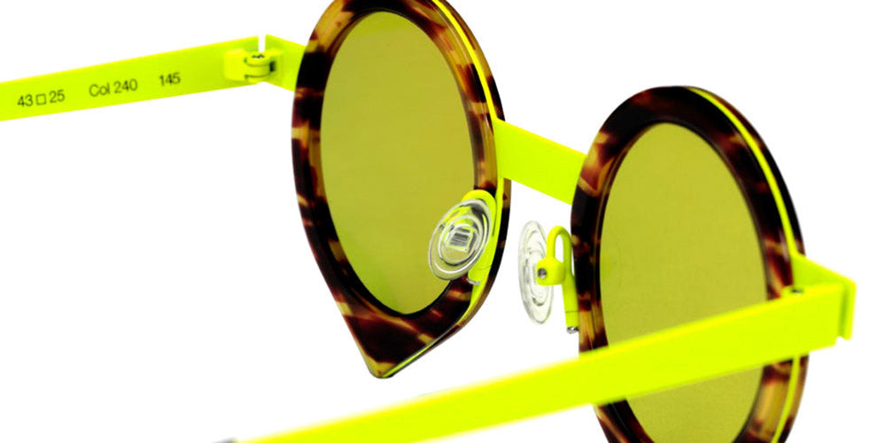 Sabine Be® Be Yang Sun SB Be Yang Sun 240 43 - Shiny Veined Tortoise / Satin Neon Yellow Sunglasses