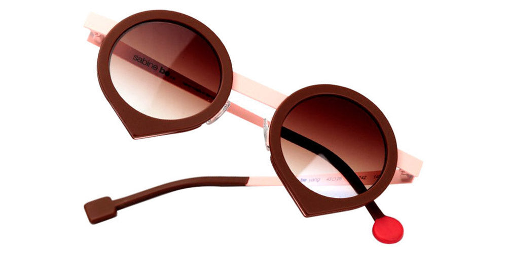 Sabine Be® Be Yang Sun SB Be Yang Sun 242 43 - Matte Brown / Satin Salmon Sunglasses