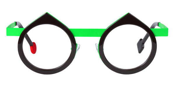 Sabine Be® Be Yin SB Be Yin 197 43 - Shiny Dark Choco / Satin Neon Green Eyeglasses