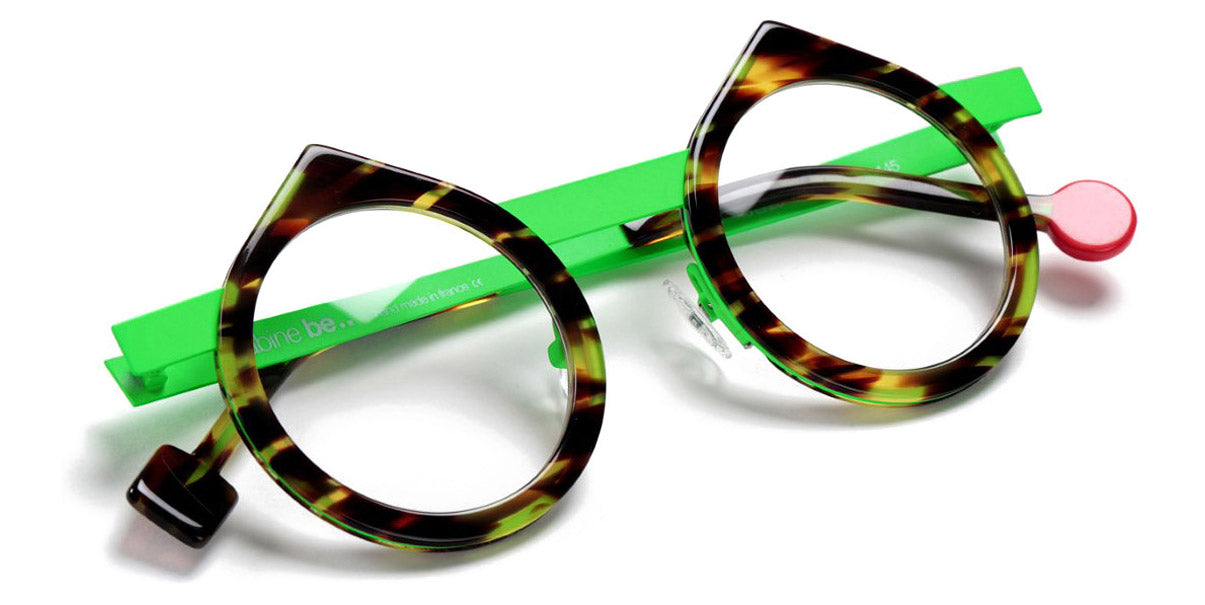 Sabine Be® Be Yin SB Be Yin 397 43 - Shiny Veined Tortoise / Satin Neon Green Eyeglasses