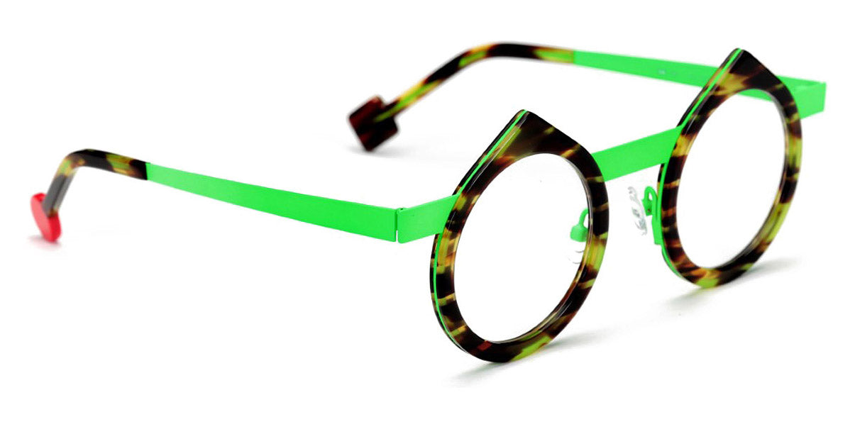 Sabine Be® Be Yin SB Be Yin 397 43 - Shiny Veined Tortoise / Satin Neon Green Eyeglasses