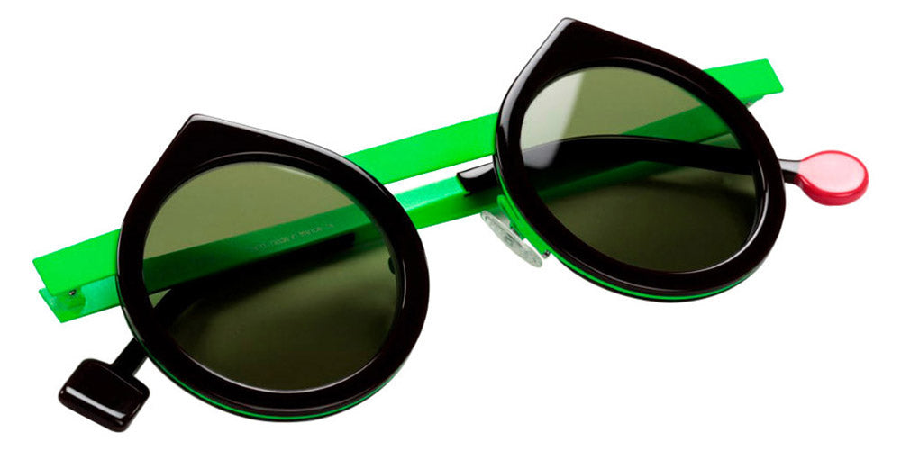 Sabine Be® Be Yin Sun SB Be Yin Sun 197 43 - Shiny Dark Choco / Satin Neon Green Sunglasses