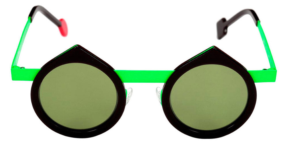 Sabine Be® Be Yin Sun SB Be Yin Sun 197 43 - Shiny Dark Choco / Satin Neon Green Sunglasses