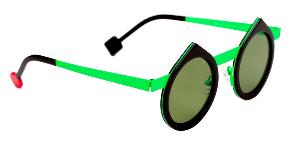 Sabine Be® Be Yin Sun SB Be Yin Sun 197 43 - Shiny Dark Choco / Satin Neon Green Sunglasses