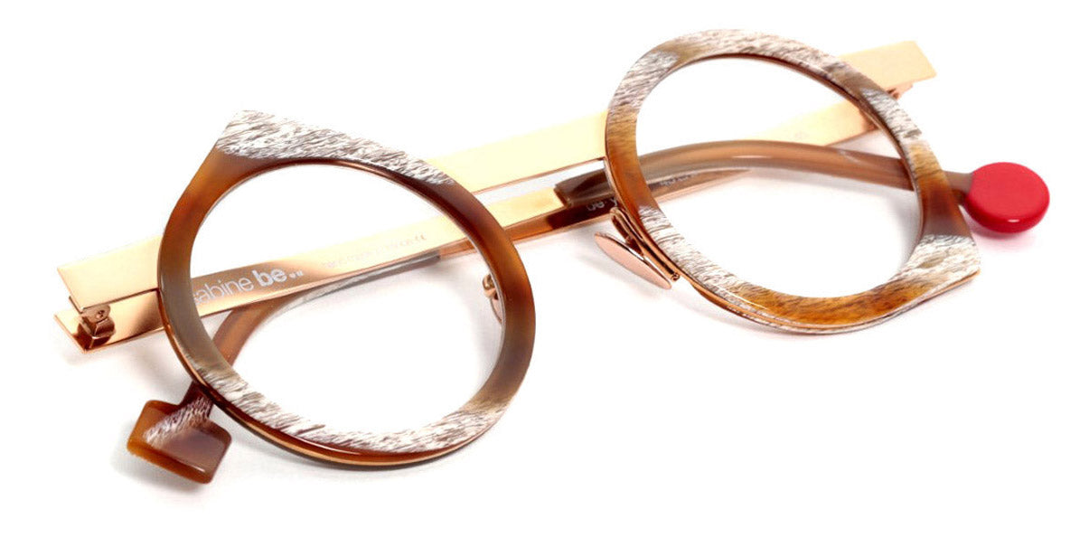 Sabine Be® Be Yoon SB Be Yoon 351 43 - Shiny Vintage Horn / Polished Rose Gold Eyeglasses