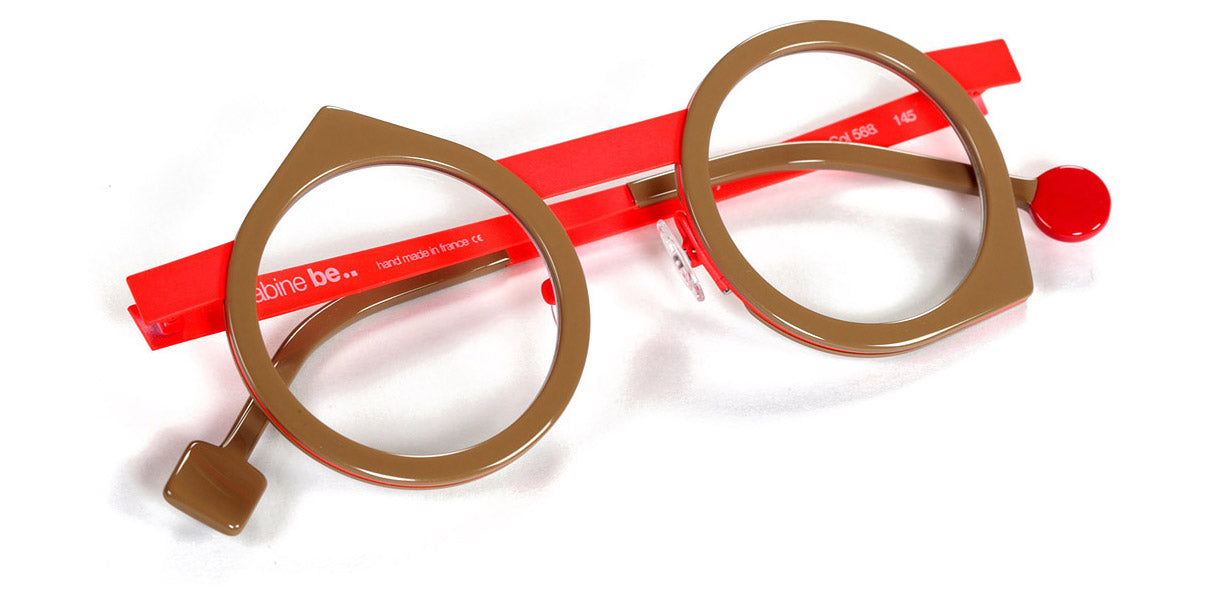 Sabine Be® Be Yoon SB Be Yoon 568 43 - Shiny Solid Beige / Satin Neon Orange Eyeglasses