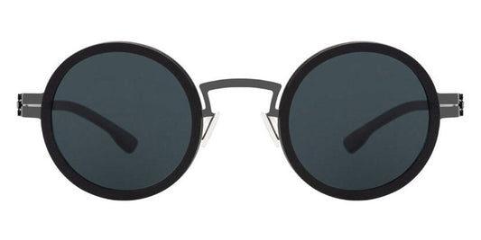 Ic! Berlin® Bent ICB IC0030 BENT 05A 43 - Gun-Metal-Black-Rough/Smoke Lenses Sunglasses
