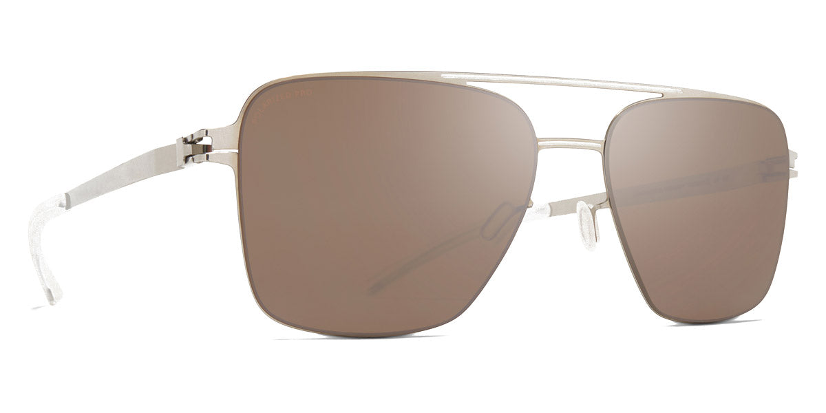 Mykita® BERNIE MYK BERNIE Silver/White / Polarized Pro Hi-Con Brown 56 - Silver/White / Polarized Pro Hi-Con Brown Sunglasses