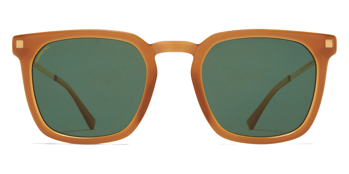 Mykita® BORGA MYK BORGA C99 Brown Dark Brown/Glossy Gold / Polarized Pro Green 15 49 - C99 Brown Dark Brown/Glossy Gold / Polarized Pro Green 15 Sunglasses