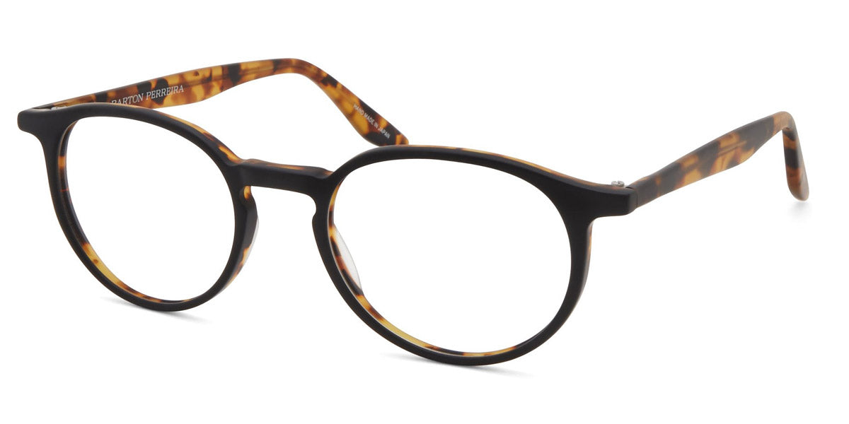 Barton Perreira® Norton - Matte Black Amber Tortoise Eyeglasses