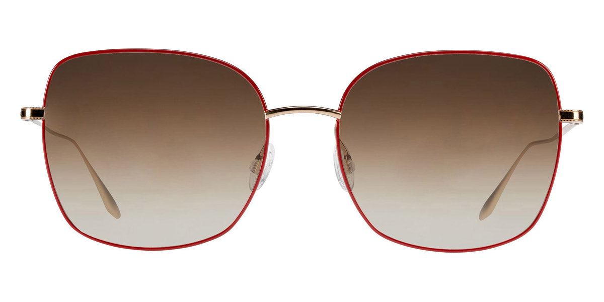 Barton Perreira® Camille - Gold/Ruby Enamel / Smokey Topaz AR Sunglasses