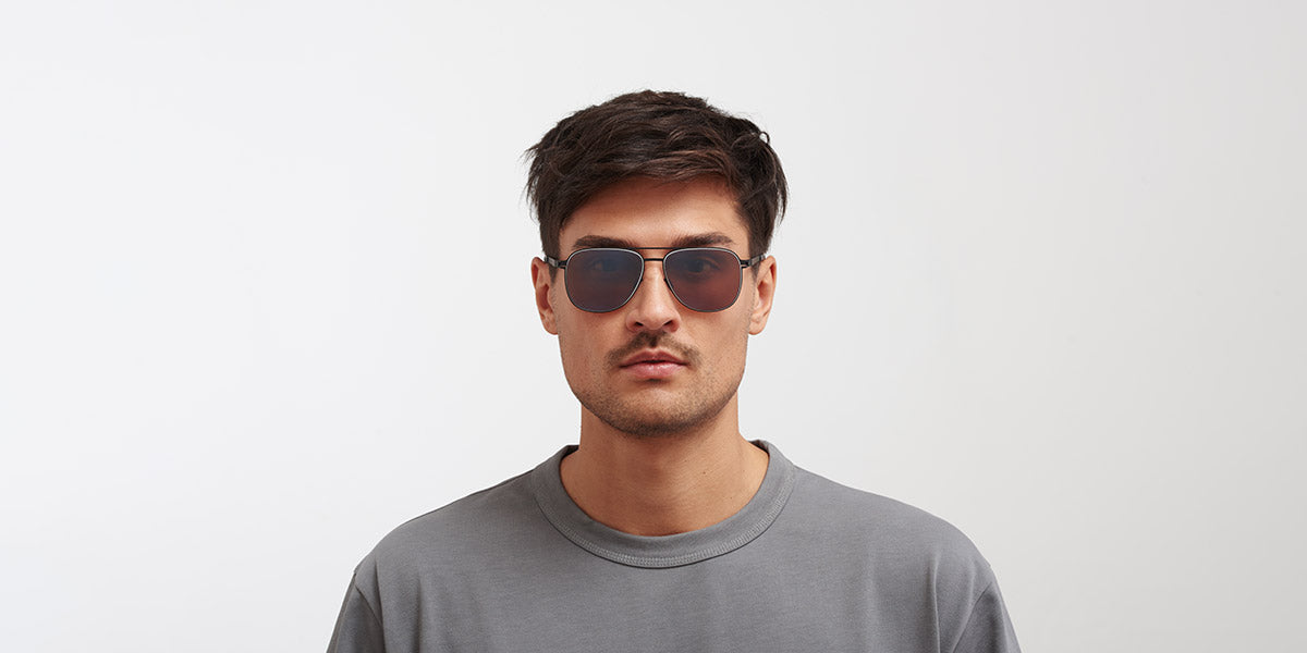 Mykita® CALEB MYK CALEB Black/White / Polarized Pro Hi-Con Grey 57 - Black/White / Polarized Pro Hi-Con Grey Sunglasses