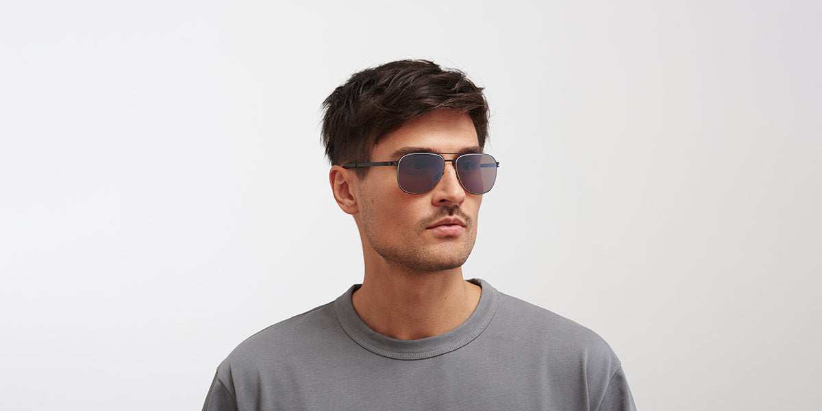 Mykita® CALEB MYK CALEB Black/White / Polarized Pro Hi-Con Grey 57 - Black/White / Polarized Pro Hi-Con Grey Sunglasses