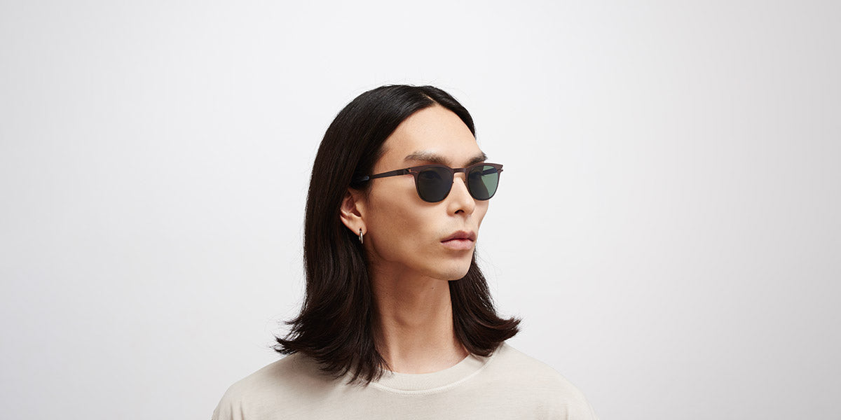 Mykita® CALLUM MYK CALLUM Dark Brown / Polarized Pro Green 15 47 - Dark Brown / Polarized Pro Green 15 Sunglasses