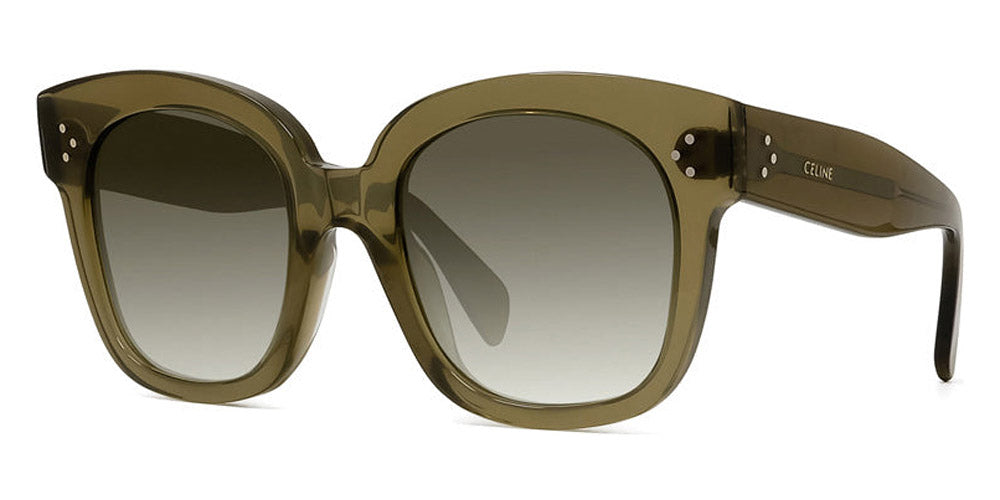 Celine® CL4002UN CEL CL4002UN 98P 54 - Shiny Opaline Khaki Brown / Gradient Green Sunglasses