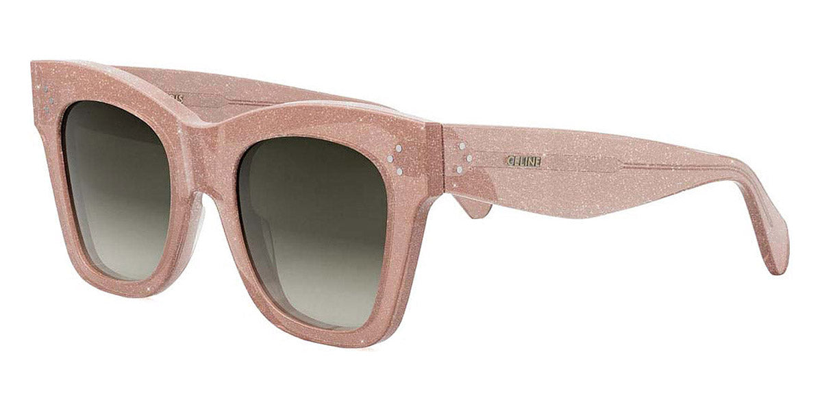 Celine® CL4004IN CEL CL4004IN 74F 50 - Shiny Milky Pink with Silver Glitter / Brown Sunglasses