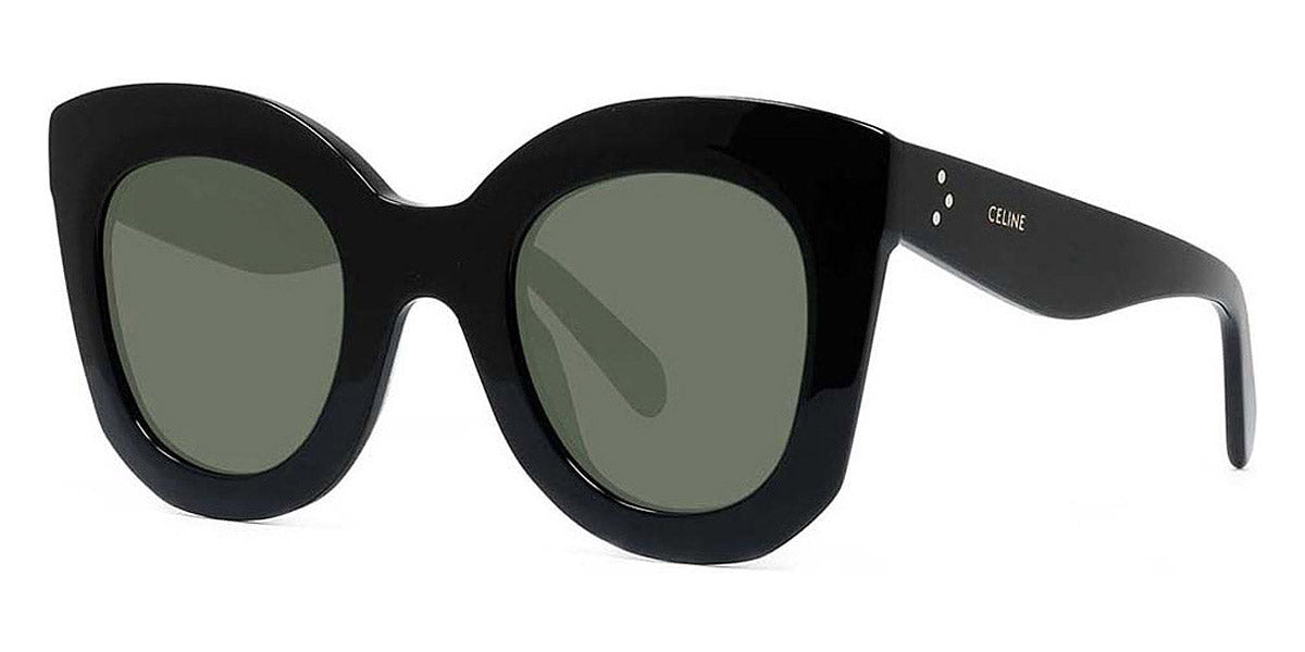 Celine® CL4005IN CEL CL4005IN 01N 47 - Shiny Black / Green Sunglasses