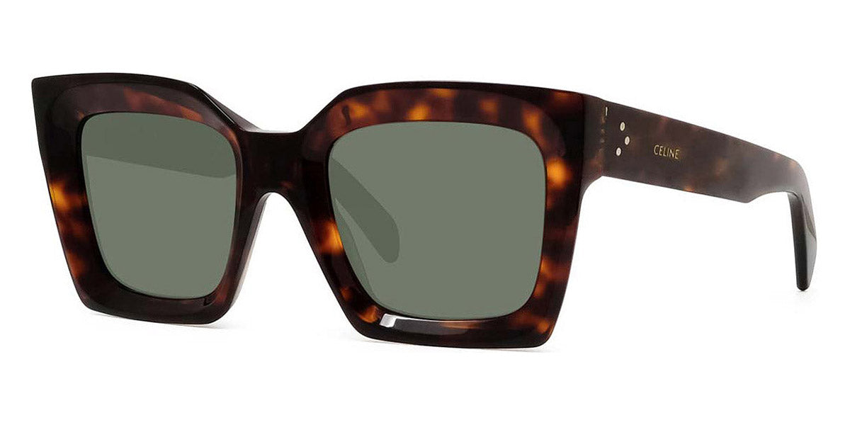 Celine® CL40130I CEL CL40130I 52N 51 - Shiny Dark Havana / Green Sunglasses