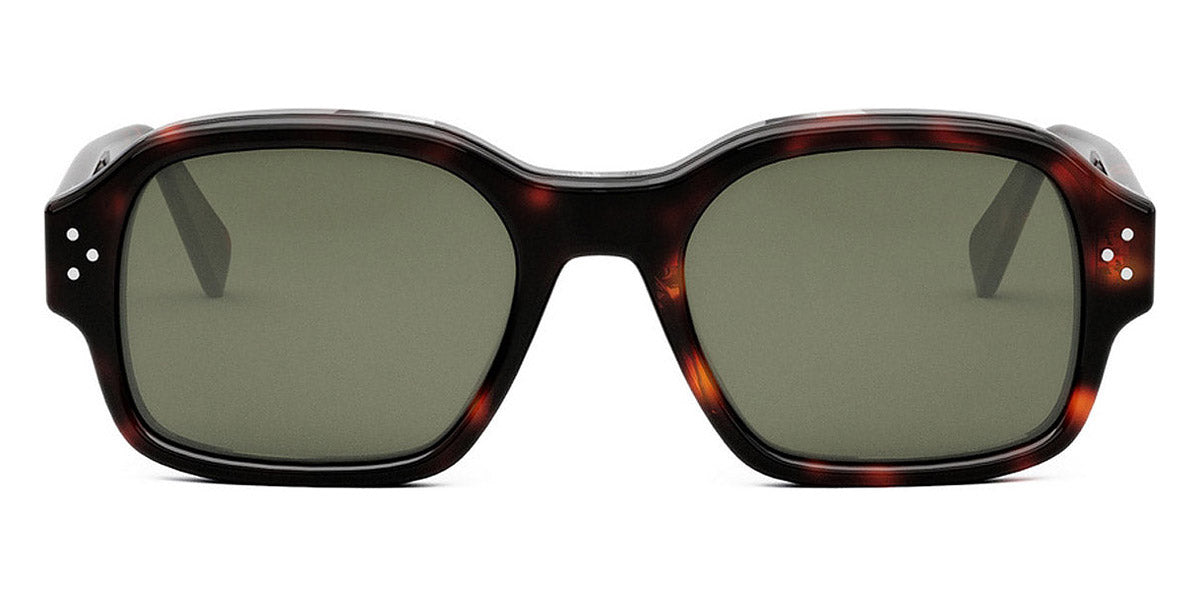 Celine® CL40266U CEL CL40266U 52N 53 - Shiny Dark Havana / Green Sunglasses