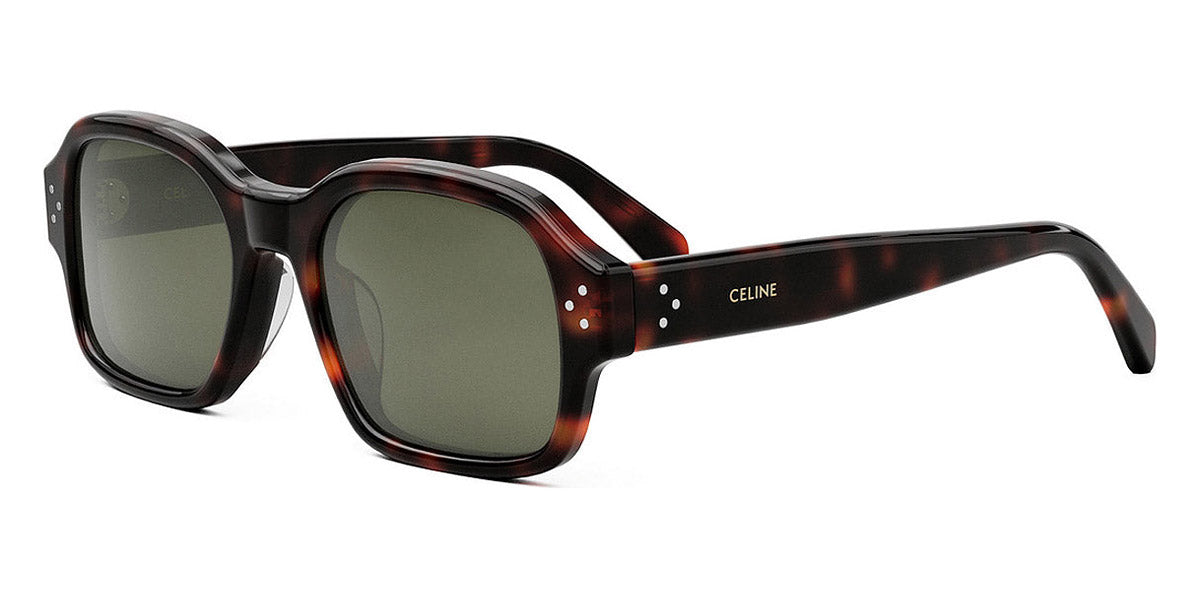 Celine® CL40266U CEL CL40266U 52N 53 - Shiny Dark Havana / Green Sunglasses