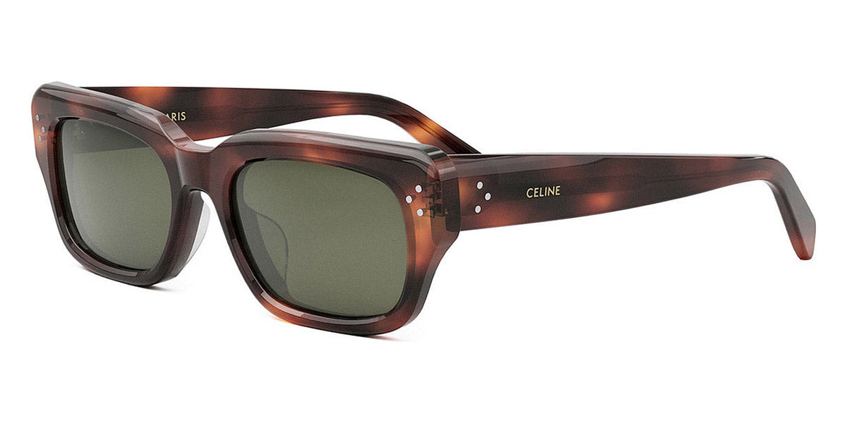 Celine® CL40267U CEL CL40267U 54N 54 - Shiny Red Havana / Green Sunglasses