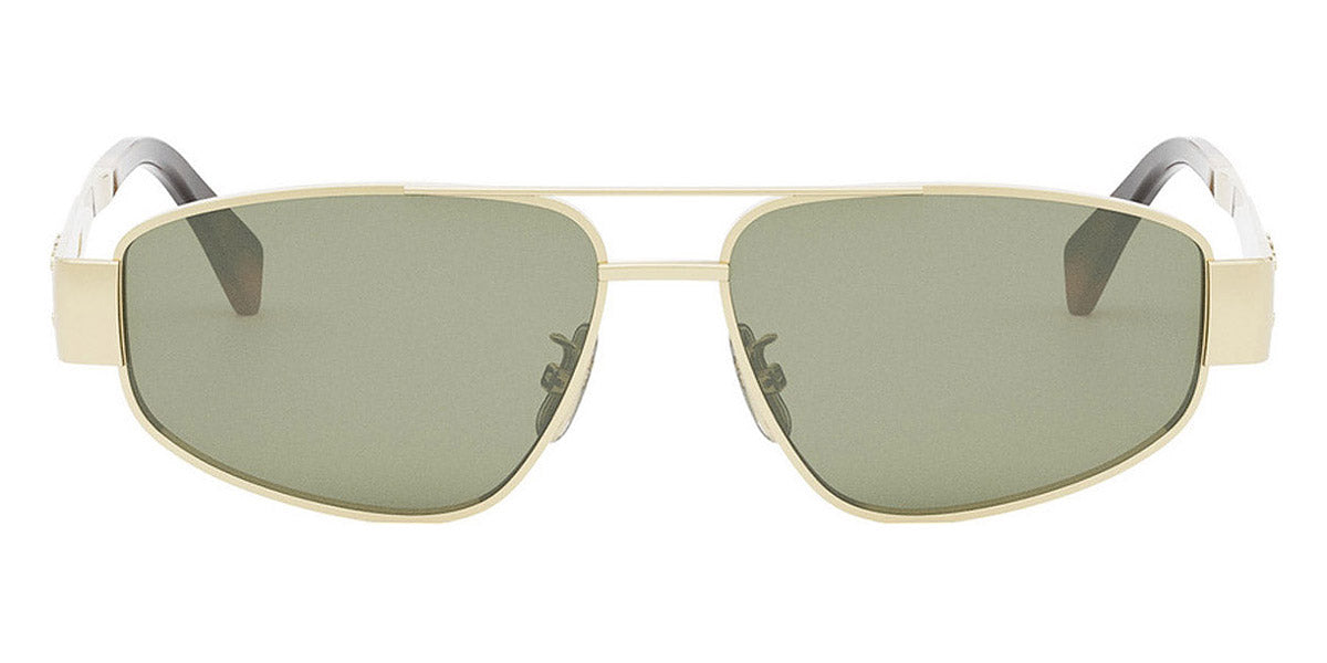 Celine® CL40281U CEL CL40281U 30N 57 - Shiny Endura Gold / Green Sunglasses