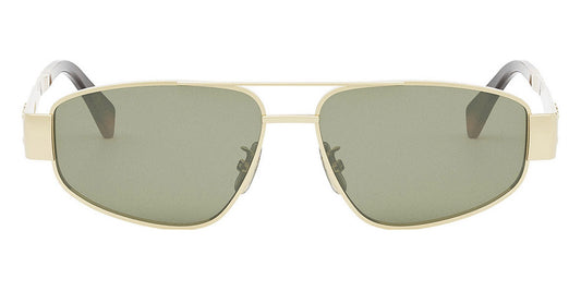 Celine® CL40281U CEL CL40281U 30N 57 - Shiny Endura Gold / Green Sunglasses