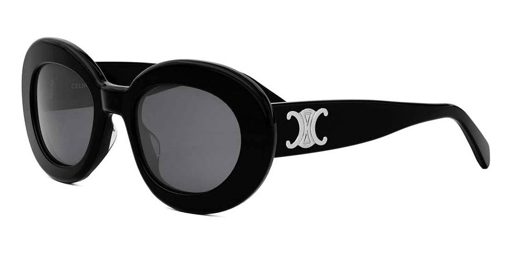 Celine® Cl40312U CEL CL40312U 01A 53 - 01A Shiny Black / Grey Sunglasses