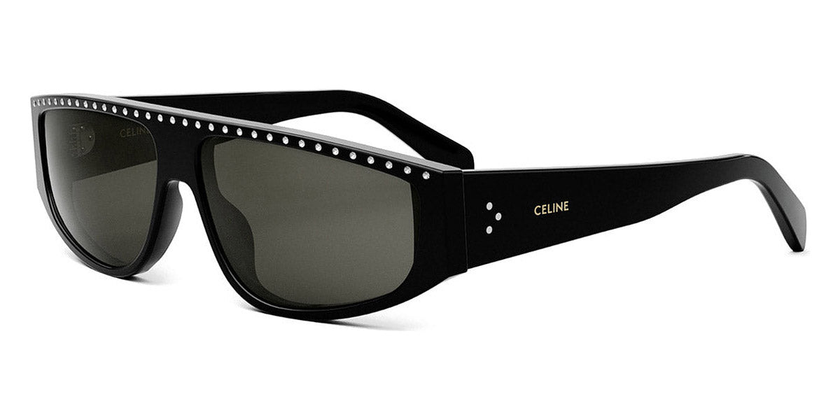 Celine® CL4274IS CEL CL4274IS 01A 62 - Shiny Black with Crystal Strass / Smoke Sunglasses