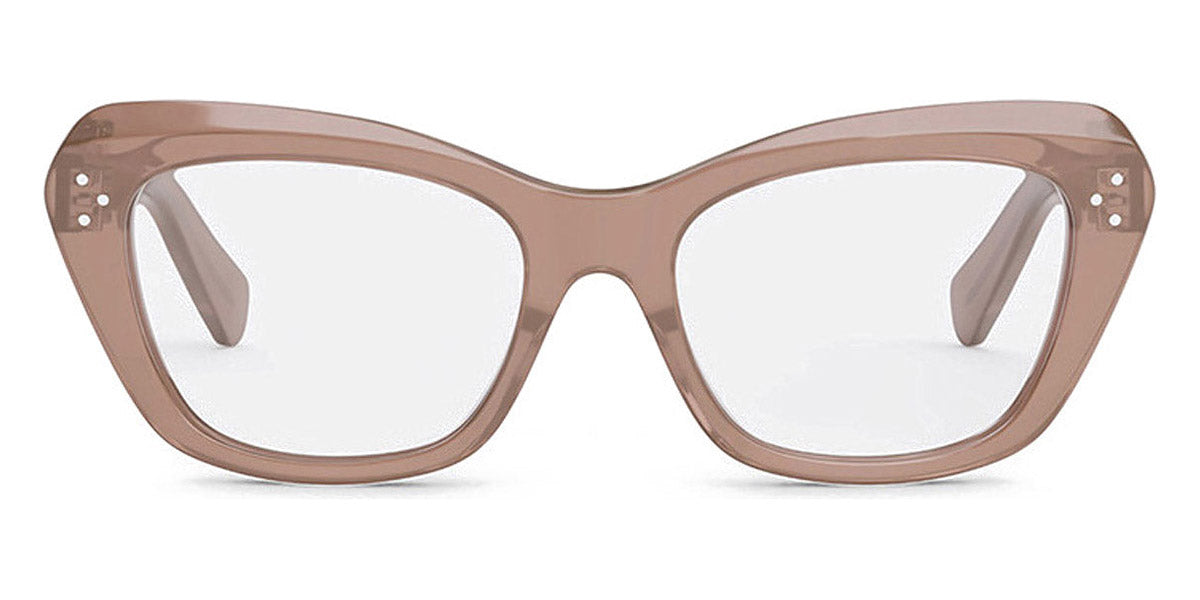 Celine® CL50112I CEL CL50112I 074 52 - Shiny Transparent Rose Caramel Eyeglasses