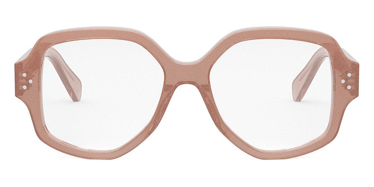 Celine® CL50135I CEL CL50135I 074 53 - Shiny Milky Pink with Silver Glitter Eyeglasses