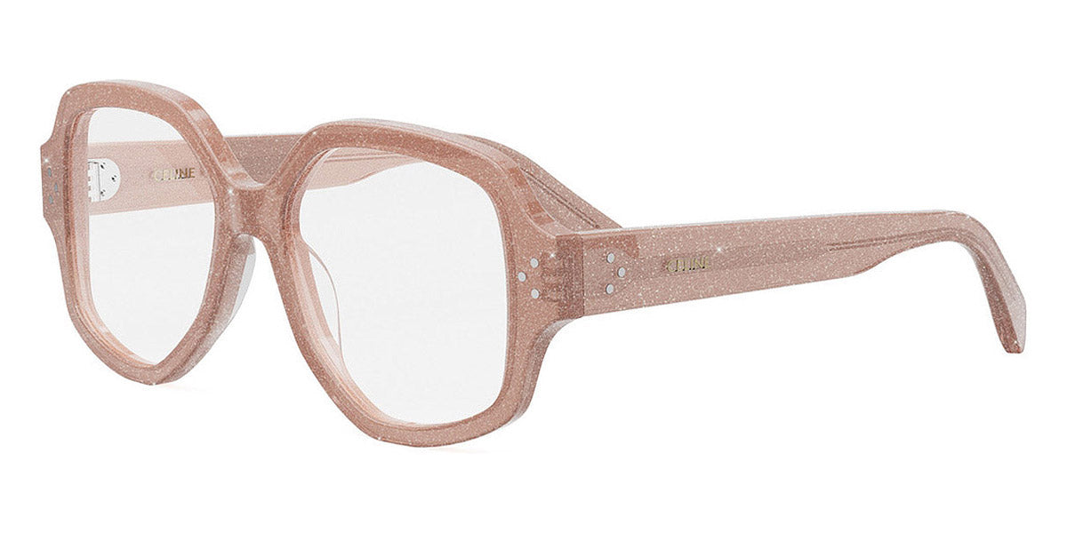 Celine® CL50135I CEL CL50135I 074 53 - Shiny Milky Pink with Silver Glitter Eyeglasses