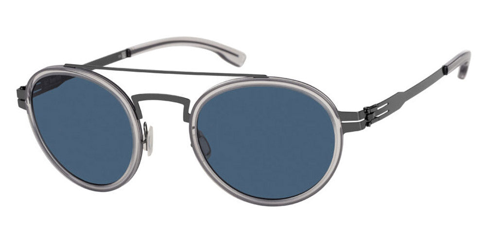 Ic! Berlin® Dakota ICB IC0031 Dakota 05N 50 - Gun-Metal-Sky-Grey/Green Lenses Sunglasses