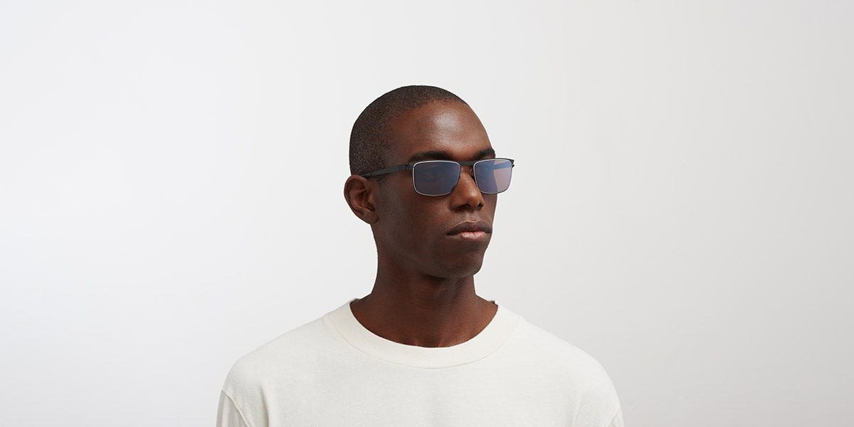 Mykita® DONOVAN MYK DONOVAN Black/White / Polarized Pro Hi-Con Grey 55 - Black/White / Polarized Pro Hi-Con Grey Sunglasses