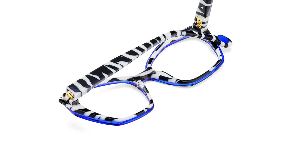 Etnia Barcelona® Azeeza ETB 5 AZEEZA 52O BLZE - BLZE Blue/Zebra Eyeglasses