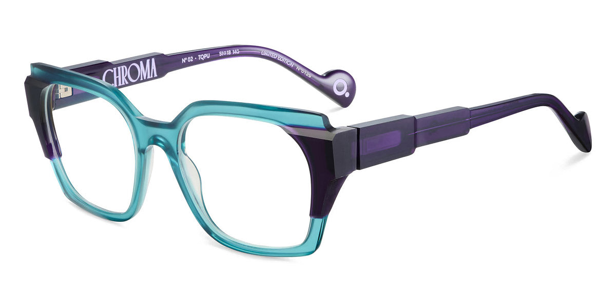 Etnia Barcelona® Chroma N02 ETB 5 CHR002 51O TQPU - TQPU Blue/Purple Eyeglasses