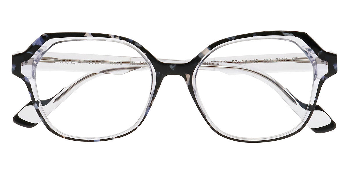 Face A Face® WISPER 2 FAF WISPER 2 7112 52 - Black and Pearly Blue Granite (7112) Eyeglasses