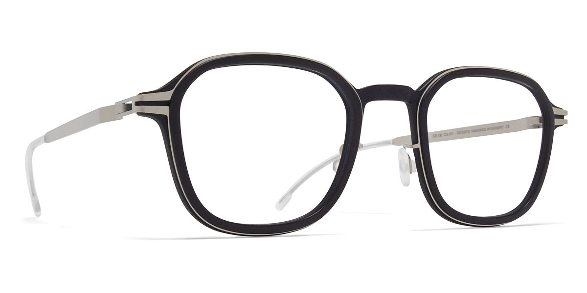 Mykita® FIR MYK FIR MH49 Pitch Black/Matte Silver 47 - MH49 Pitch Black/Matte Silver Eyeglasses