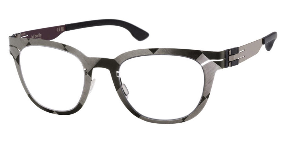 Ic! Berlin® FLX_07 ICB FLX_07 IC5081 002 51 - Raw Night – Shiny Graphite-Bordeaux Eyeglasses