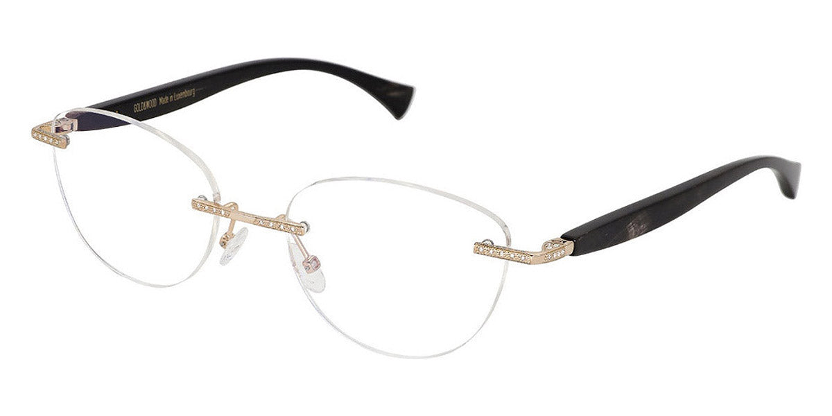 Gold & Wood® ALTESSE 01 G&W ALTESSE 01 D 07 03 CM40 - D.07.03.CM40 Rose Gold Plated (about 8,2 grams) 48 White Brilliant Cut Diamonds Eyeglasses