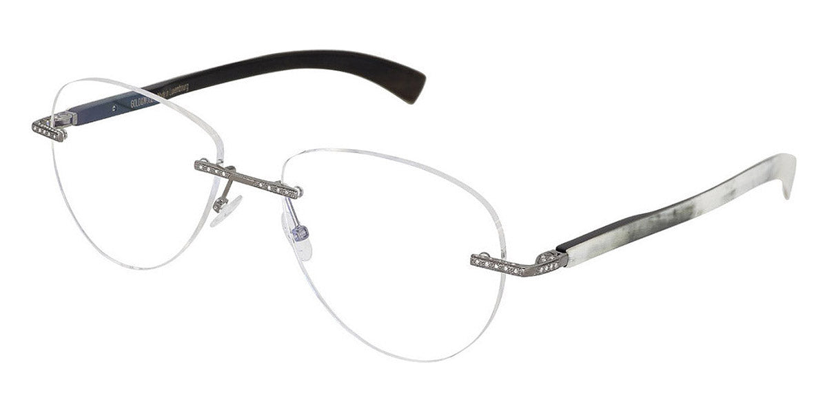 Gold & Wood® ALTESSE 01 G&W ALTESSE 01 D 14 04 CMD53 - D.14.04.CMD53 Black Gold Plated (about 8,2 grams) 48 White Brilliant Cut Diamonds Eyeglasses