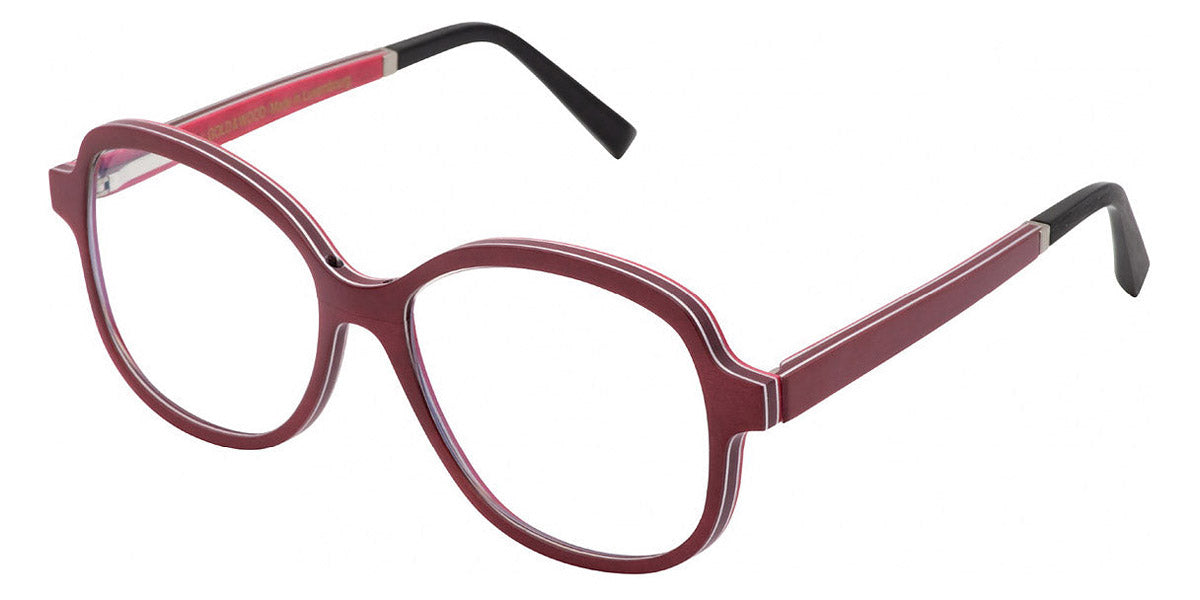 Gold & Wood® AVA G&W AVA 41 52 - 41 - Glossywood/Burgundy Bolivar/Fuchsia Curly Maple Eyeglasses