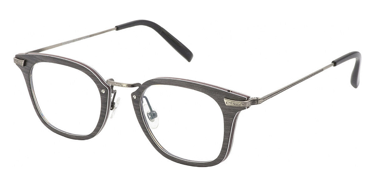 Gold & Wood® BORA 01 G&W BORA 01 01 47 - 01 - Antique Silver/Grey Oak/Burgundy Bolivar Eyeglasses